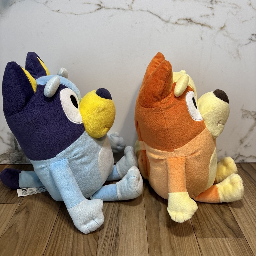 Bluey and Bingo TALKING 12" Plush Stuffed Toys by Moose Set Of 2 Giftable - Picture 3 of 13